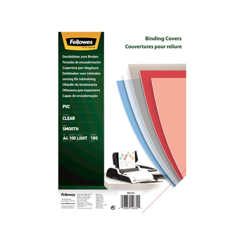 Folija za koričenje FELLOWES 5375901  PVC A4 180mic providna