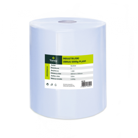 Ubrus industrijski za brisanje VERDE PRO 5000g, 1000 list. 33x38, plavi