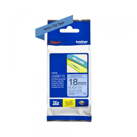 TZe-541 crna na plavo 18mm