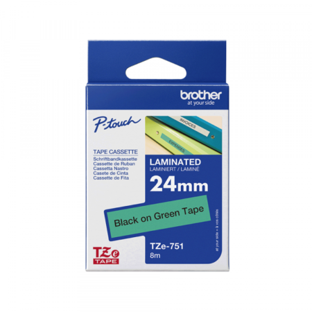 TZe-751 crna na zeleno 24mm
