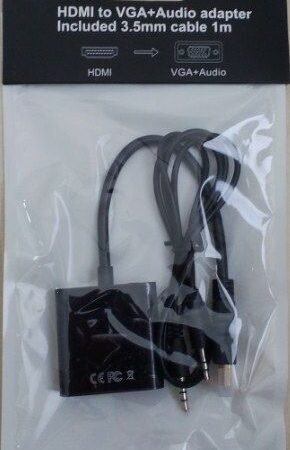 A-HDMI-VGA-06 ** Gembird HDMI to VGA + AUDIO adapter cable, single port (alt A-HDMI-VGA-03, 439)