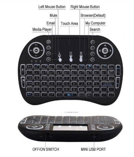 GMB-I8 ** Gembird 2.4GHz Wireless gaming Mini keyboard backlight and TOUCH, punjiva bat. BL-5C (519) - Slika 2