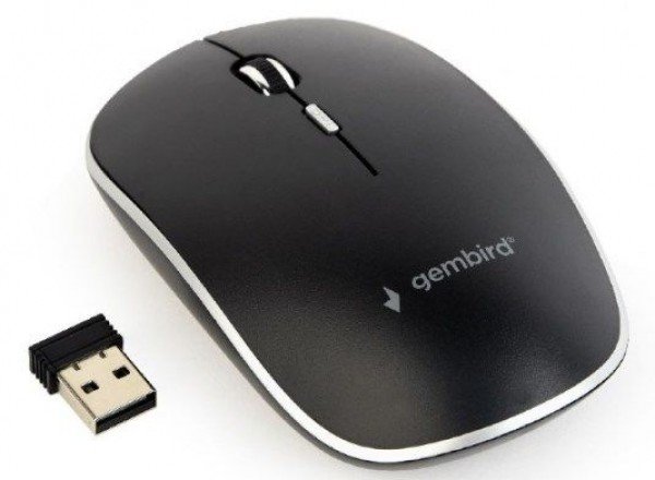 MUSW-4B-01 Gembird Bezicni mis 2,4GHz opticki USB 800-1600Dpi black 115mm, visina-30mm fok - Slika 2