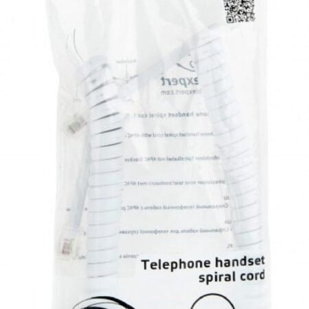 TC4P4CS-2M-W Gembird Telefonski kabl spiralni za slusalicu, RJ10 (4P4C), 2m White