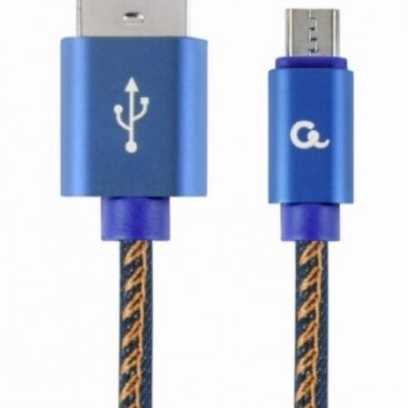 CC-USB2J-AMmBM-1M-BL Gembird Premium jeans (denim) Micro-USB cable with metal connectors, 1 m, blue