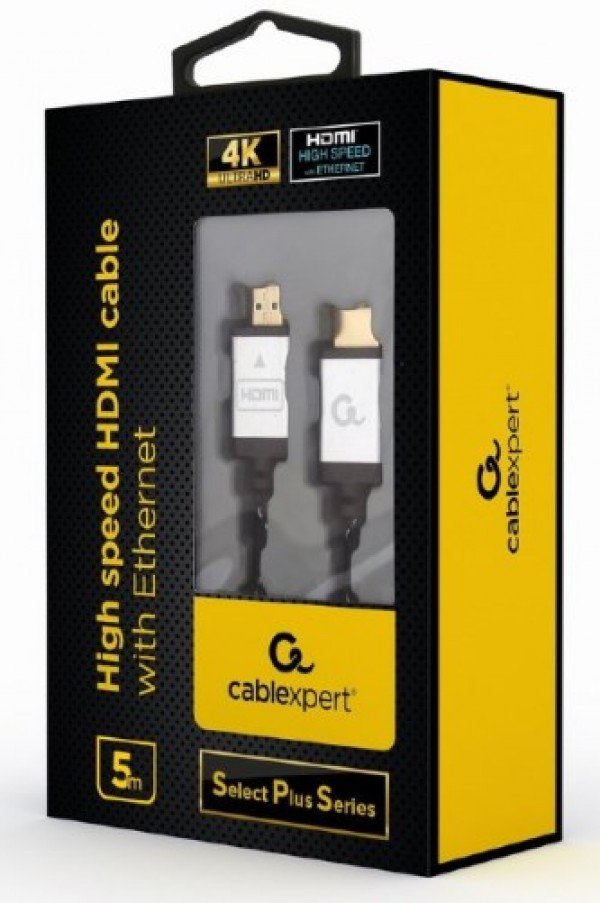 CCB-HDMIL-5M Gembird HDMI kabl, High speed,ethernet support 3D/4K TV Select Plus Series blister 5m