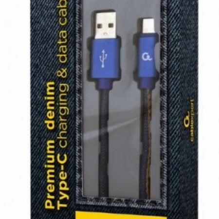 CC-USB2J-AMCM-2M-BL Gembird Premium jeans (denim) Type-C USB cable with metal connectors, 2 m, blue