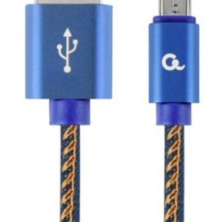 CC-USB2J-AMmBM-2M-BL Gembird Premium jeans (denim) Micro-USB cable with metal connectors, 2 m, blue