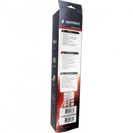 SPG6-B-6 (3G1.5) ** Gembird produzni kabl sa zastitom 6 uticnica(3x1.5mm, 16A,3500W)1.8m black (439)