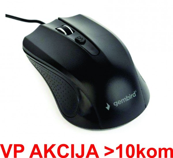 MUS-4B-01 ** Gembird Opticki mis 800-1200Dpi 4-button black 99mm USB kabl 1,35m (207) - Slika 2