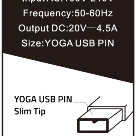 NPA90-200-4500 (IB08) Gembird punjac za laptop 90W-20V-4.5A, USB Yellow PIN