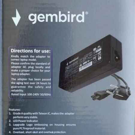 NPA65-200-3250 (IB03) Gembird punjac za laptop 65W-20V-3.25A, 5.5x2.5mm Black