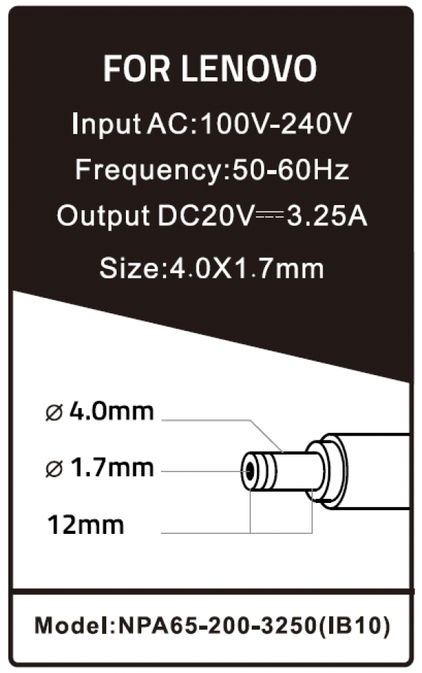 NPA65-200-3250 (IB10) Gembird punjac za laptop 65W-20V-3.25A, 4.0x1.7mm Yellow (Alt=IB09) - Slika 3