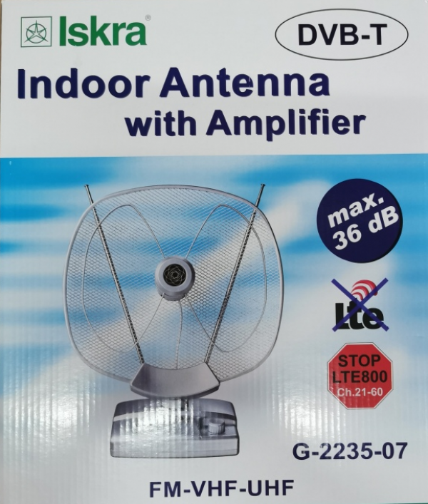Antena Iskra G2235-07 sobna sa pojacalom, UHF/VHF, dobit 36dB, 220v + 12v FO - Slika 2