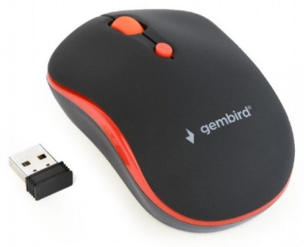 MUSW-4B-03-R Gembird Bezicni mis 2,4GHz opticki USB 800-1600Dpi black/red 103mm - Slika 3