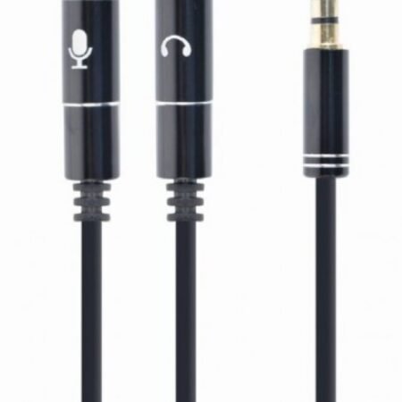 CCA-417M Gembird 2x 3.5 mm(slusalice i mikrofon) Metalni adapter na 1x 3.5mm(4 pin) cable, 0.2m crn