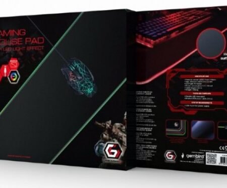 MP-GAMELED-L Gembird Gejmerska podloga za misa od gume, 300x800mm, 4mm RGB LED svetlo, LARGE