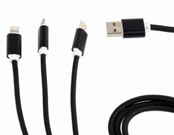 CC-USB2-AM31-1M Gembird USB 3-u-1 kabl za punjenje 8-pin, Type-C, microUSB, crni, 1m - Slika 4
