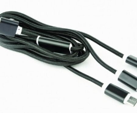 CC-USB2-AM31-1M Gembird USB 3-u-1 kabl za punjenje 8-pin, Type-C, microUSB, crni, 1m