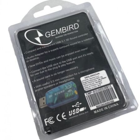 CMP-SOUNDUSB13 ** Gembird USB 5.1 3D zvucna karta, zamenjuje audio kontrolor u PC (223)