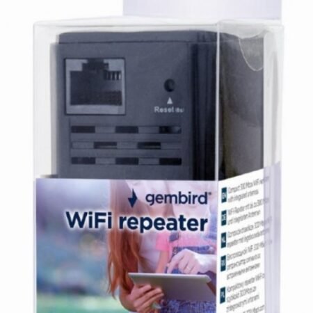 WNP-RP300-03-BK Gembird WiFi ripiter/ruter 300Mbps, 2x3dBi, RF pwr<20dBm, 1x LAN black(alt. tenda A9