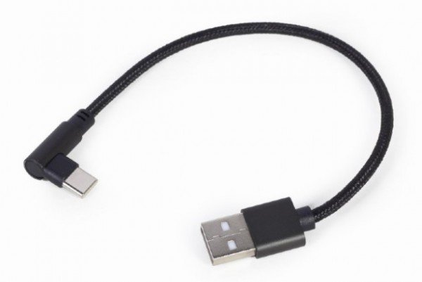 CC-USB2-AMCML-0.2M Gembird pod uglom USB Type-C kabl za punjenje i prenos podataka, 0.2 m, black - Slika 2