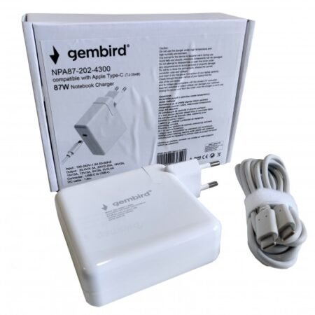 NPA87-202-4300 (TJ-354B Apple Type-C/USB-C) Gembird punjac za MacBook 87W-20,2V-4.3A, USB Type-C