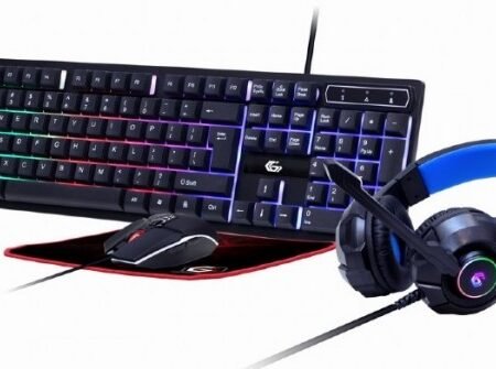 GGS-UMGL4-02 Gembird 4-in-1 Gejmerski set Ghost tastatura, mis, slusalice i podloga