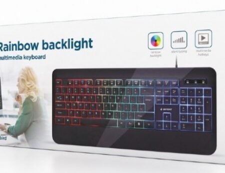 KB-UML-03 Gembird Rainbow multimedijalna tastatura sa pozadinskim osvetljenjem, US layout USB