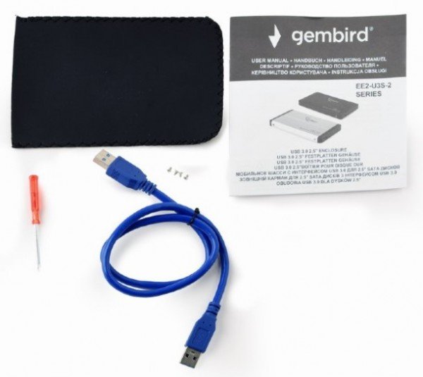 EE2-U3S-2-B Gembird USB 3.0 Externo kuciste za 2.5 SATA hard diskove plavi FO - Slika 3