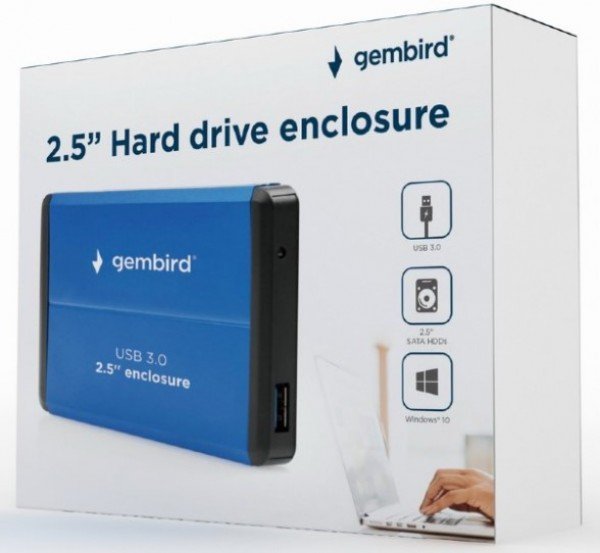 EE2-U3S-2-B Gembird USB 3.0 Externo kuciste za 2.5 SATA hard diskove plavi FO - Slika 4