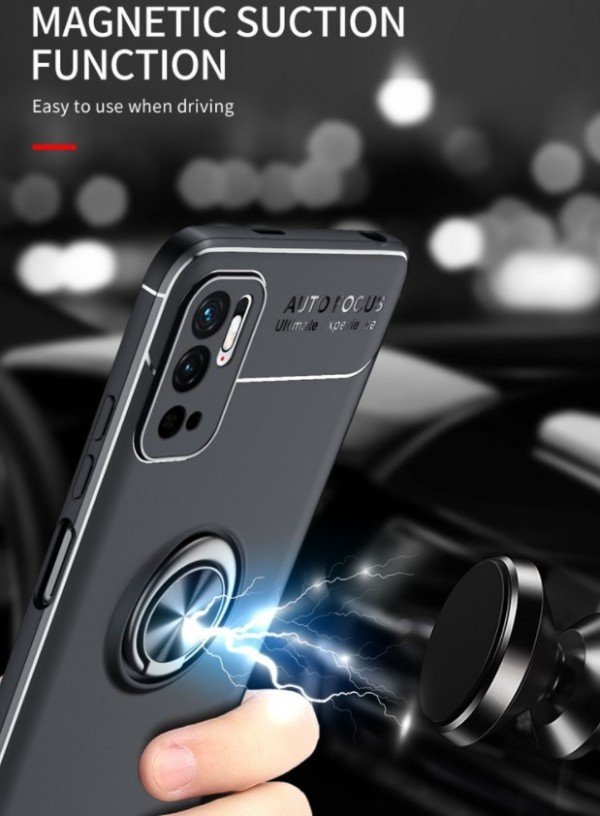 MCTK71-XIAOMI Mi 10T Lite * Futrola Elegant Magnetic Ring Black (179) - Slika 4