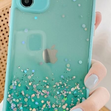 MCTK6-IPHONE 13 Pro * Furtrola 3D Sparkling star silicone Turquoise (139)