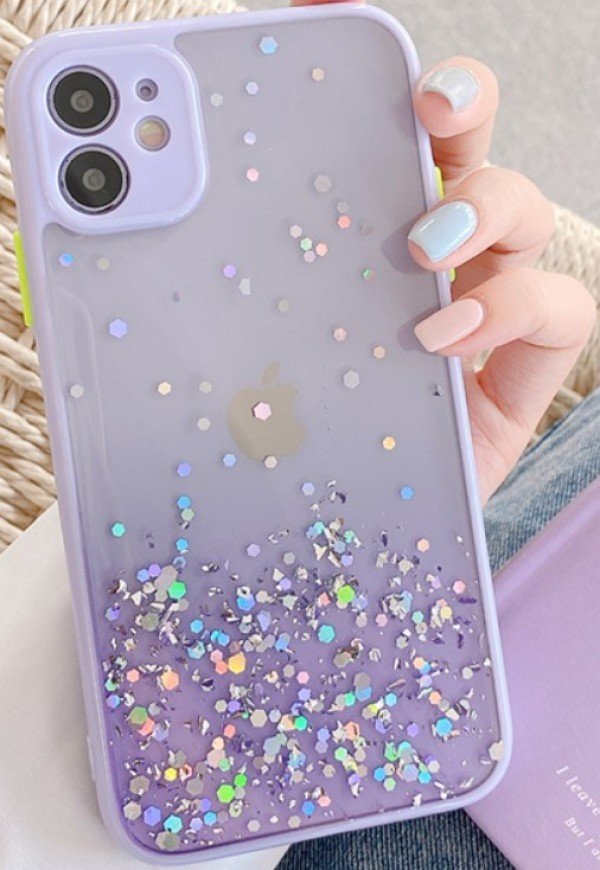 MCTK6-SAMSUNG A22 * Furtrola 3D Sparkling star silicone Purple (89) - Slika 2