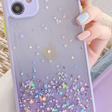 MCTK6-IPHONE X/XS * Furtrola 3D Sparkling star silicone Purple (139)