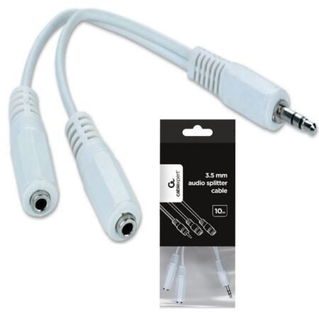 CCA-415W Gembird 3.5mm stereo plug to 2X3.5mm stereo socket 10cm audio splitter kabl