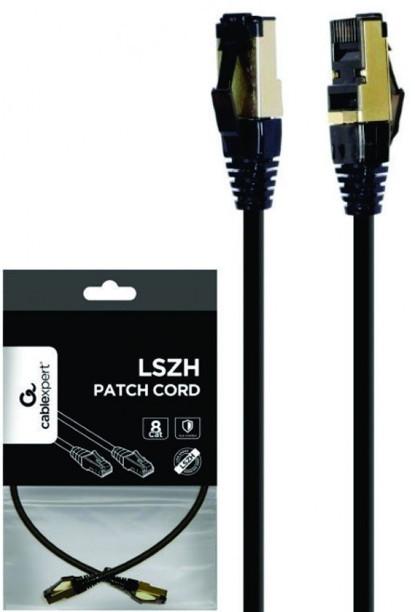 PP8-LSZHCU-BK-15M Gembird Mrezni kabl S/FTP Cat.8 LSZH patch cord, black 15m - Slika 3