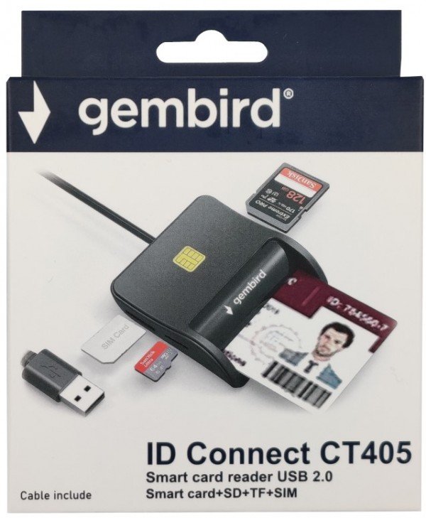 CRDR-CT405 ** Smart card reader USB2.0 Citac licne karte, sobracajne bank. +SD+TF+SIM reader (959) - Slika 4