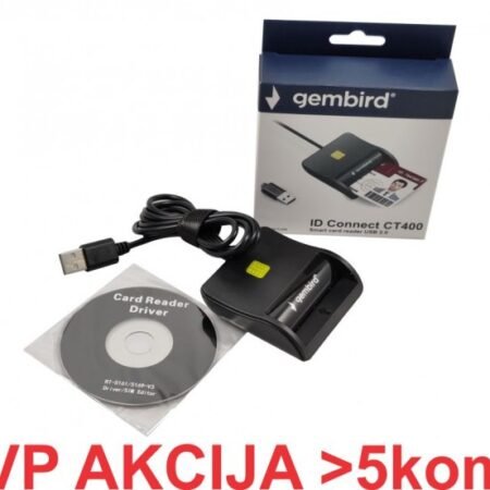 CRDR-CT400 ** Gembird Smart card reader USB 2.0 Citac za licne karte, saobracajne, bankarske (599)