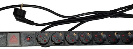 Produzni kabl sa zastitom 7 uticnica 16A, PDU 1U, aluminium sa zastitom, 2m 251