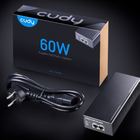 Cudy POE300 60W Gigabit PoE+/PoE Injector, 802.3at/802.3af Standard, Data and Power 100 Meters