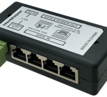 POE-INJ-4xRJ45 Gembird 4CH Pasivni prolazni POE injector,  for IP Network Camera Ubiquiti and MikroT