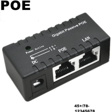 POE-INJ-4811 Gembird 48V/1A 130W, 1000mbps Passive POE injector od 5~48V, konektor 5.5x2.1mm