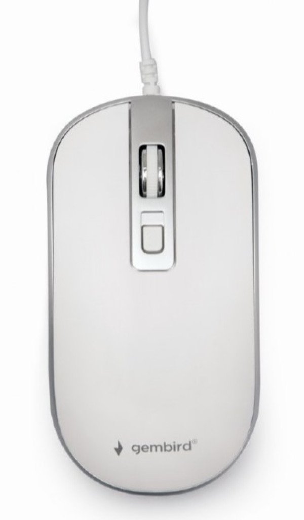MUS-4B-06-WS Gembird Opticki mis 800-1200Dpi 4-button 99mm white/silver USB