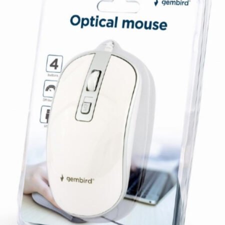 MUS-4B-06-WS Gembird Opticki mis 800-1200Dpi 4-button 99mm white/silver USB