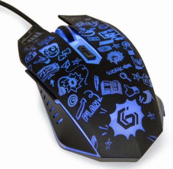 MUS-6B-GRAFIX-01 Gembird LED Opticki mis 1200-3600Dpi 6-button black 130mm USB - Slika 3