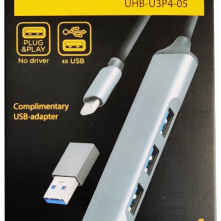 UHB-U3P4-05 ** Gembird HUB Type-C+A to 4*USB3.0 Aluminum ( 688)