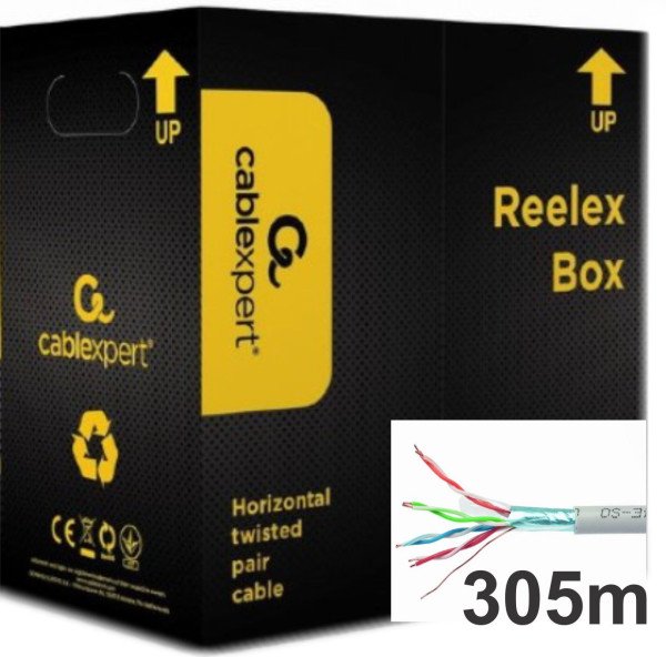 FPC-5004E-SOL Gembird FTP cat.5E Indoor solid PREMIUM CCA kotur 305m - Slika 3