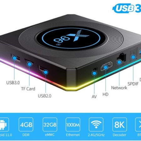 GMB-X96 X4 2/16GB smart TV box S905X4 quad, Mali-G31MP 8K, KODI Android 11.0