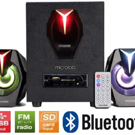 Microlab G100BT Aktivni zvucnici 2.1 11W (5W,2x3W) 3,5mm, SD, USB, FM, Bluetooth, daljinski, LED